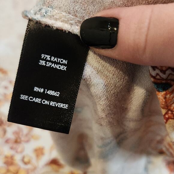 Torrid Floral Peach Hi-Low 3/4 Sleeve Self-Tie Knit Baby Doll Jacket Size 1X - Picture 7 of 8